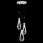 Aria Round Multi Light Pendant - Brushed Silver / Crystal