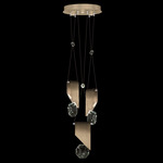 Aria Slab Multi Light Pendant - Soft Ombre Bronze / Crystal