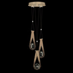 Aria Round Multi Light Pendant - Soft Ombre Bronze / Crystal