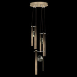 Aria Bar Multi Light Pendant - Soft Ombre Bronze / Crystal