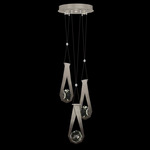 Aria Round Multi Light Pendant - Soft Ombre Silver / Crystal