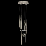 Aria Bar Multi Light Pendant - Soft Ombre Silver / Crystal