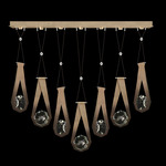 Aria Round Linear Multi Light Pendant - Soft Ombre Bronze / Crystal