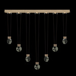 Aria Drop Linear Multi Light Pendant - Soft Ombre Bronze / Crystal