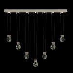 Aria Drop Linear Multi Light Pendant - Soft Ombre Silver / Crystal