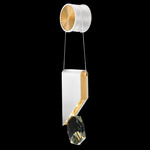 Aria Slab Wall Sconce - White / Gold / Crystal