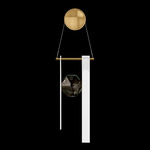 Aria Bar Wall Sconce - White / Gold / Crystal