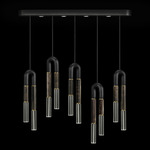 Antonia Linear Multi Light Pendant - Black / Brass / Charcoal / Clear