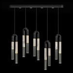 Antonia Linear Multi Light Pendant - Black / Brass / Smoke / Clear