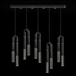 Antonia Linear Multi Light Pendant - Black / Nickel / No Skin / Clear