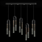 Antonia Linear Multi Light Pendant - Black / Nickel / Charcoal / Clear