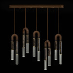 Antonia Linear Multi Light Pendant - Bronze / Brass / Charcoal / Clear