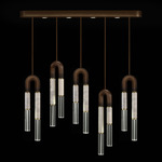Antonia Linear Multi Light Pendant - Bronze / Brass / Smoke / Clear