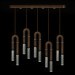 Antonia Linear Multi Light Pendant - Bronze / Nickel / No Skin / Clear