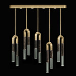 Antonia Linear Multi Light Pendant - Gold Leaf / Nickel / Charcoal / Clear