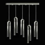 Antonia Linear Multi Light Pendant - Silver Leaf / Nickel / No Skin / Clear