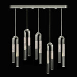 Antonia Linear Multi Light Pendant - Silver Leaf / Nickel / Smoke / Clear