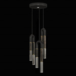 Antonia Round Multi Light Pendant - Black / Brass / Charcoal / Clear