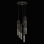 Antonia Round Multi Light Pendant - Black / Nickel / Charcoal / Clear
