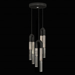 Antonia Round Multi Light Pendant - Black / Nickel / Smoke / Clear