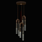 Antonia Round Multi Light Pendant - Bronze / Brass / Charcoal / Clear