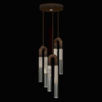 Antonia Round Multi Light Pendant - Bronze / Brass / Smoke / Clear