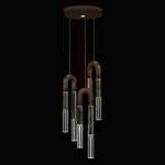 Antonia Round Multi Light Pendant - Bronze / Nickel / Charcoal / Clear