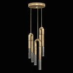 Antonia Round Multi Light Pendant - Gold Leaf / Brass / No Skin / Clear