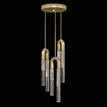 Antonia Round Multi Light Pendant - Gold Leaf / Brass / Smoke / Clear