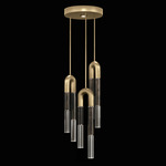 Antonia Round Multi Light Pendant - Gold Leaf / Nickel / Charcoal / Clear
