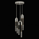 Antonia Round Multi Light Pendant - Silver Leaf / Brass / Charcoal / Clear
