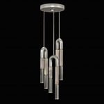 Antonia Round Multi Light Pendant - Silver Leaf / Brass / Smoke / Clear