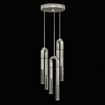 Antonia Round Multi Light Pendant - Silver Leaf / Nickel / No Skin / Clear