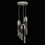 Antonia Round Multi Light Pendant - Silver Leaf / Nickel / Charcoal / Clear