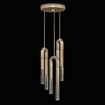 Antonia Round Multi Light Pendant - Soft Gold Leaf / Brass / No Skin / Clear