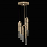 Antonia Round Multi Light Pendant - Soft Gold Leaf / Nickel / No Skin / Clear