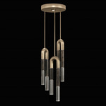 Antonia Round Multi Light Pendant - Soft Gold Leaf / Nickel / Charcoal / Clear