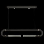 Antonia Linear Pendant - Black / Brass / No Skin / Clear