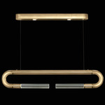 Antonia Linear Pendant - Gold Leaf / Brass / No Skin / Clear