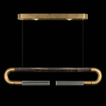 Antonia Linear Pendant - Gold Leaf / Brass / Charcoal / Clear