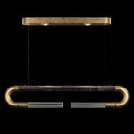 Antonia Linear Pendant - Gold Leaf / Brass / Charcoal / Clear
