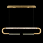 Antonia Linear Pendant - Gold Leaf / Brass / Smoke / Clear