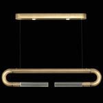 Antonia Linear Pendant - Gold Leaf / Nickel / No Skin / Clear