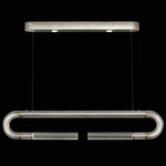 Antonia Linear Pendant - Silver Leaf / Brass / No Skin / Clear