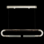 Antonia Linear Pendant - Silver Leaf / Brass / Charcoal / Clear