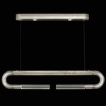 Antonia Linear Pendant - Silver Leaf / Brass / Smoke / Clear