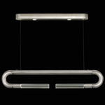 Antonia Linear Pendant - Silver Leaf / Nickel / No Skin / Clear