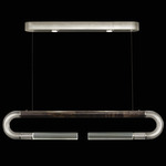 Antonia Linear Pendant - Silver Leaf / Nickel / Charcoal / Clear