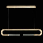 Antonia Linear Pendant - Soft Gold Leaf / Brass / No Skin / Clear