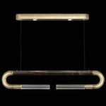 Antonia Linear Pendant - Soft Gold Leaf / Brass / Charcoal / Clear